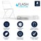 Flash Furniture Hercules Series Plastic Folding Chair White - 4 LB Weight Capacity Comfortable Event Chair-Lightweight Folding Chair, PK4 4-LE-L-3-WHITE-GG - alternate 2
